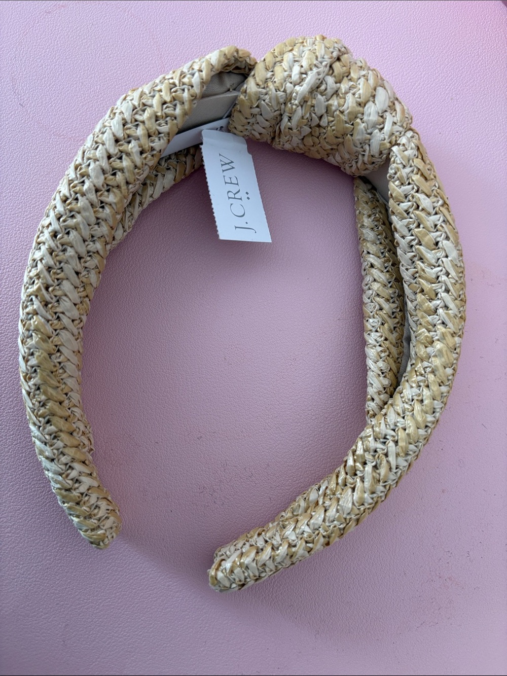 J. Crew Braided Knot Padded Headband in Natural